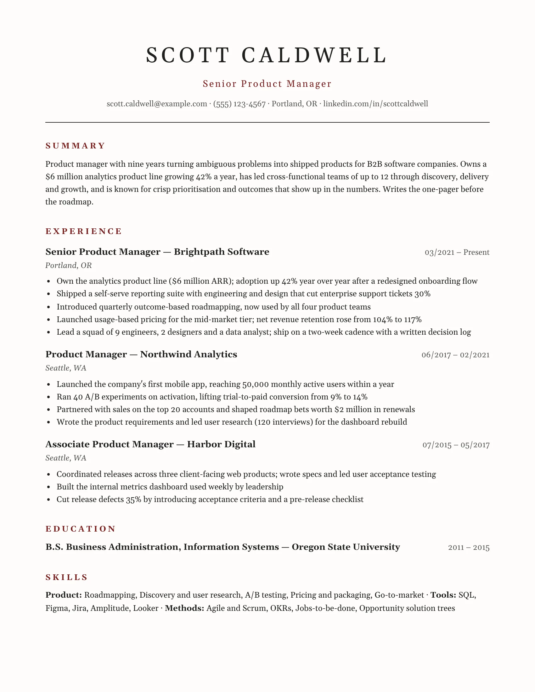 Any Role · Classic ATS resume template preview