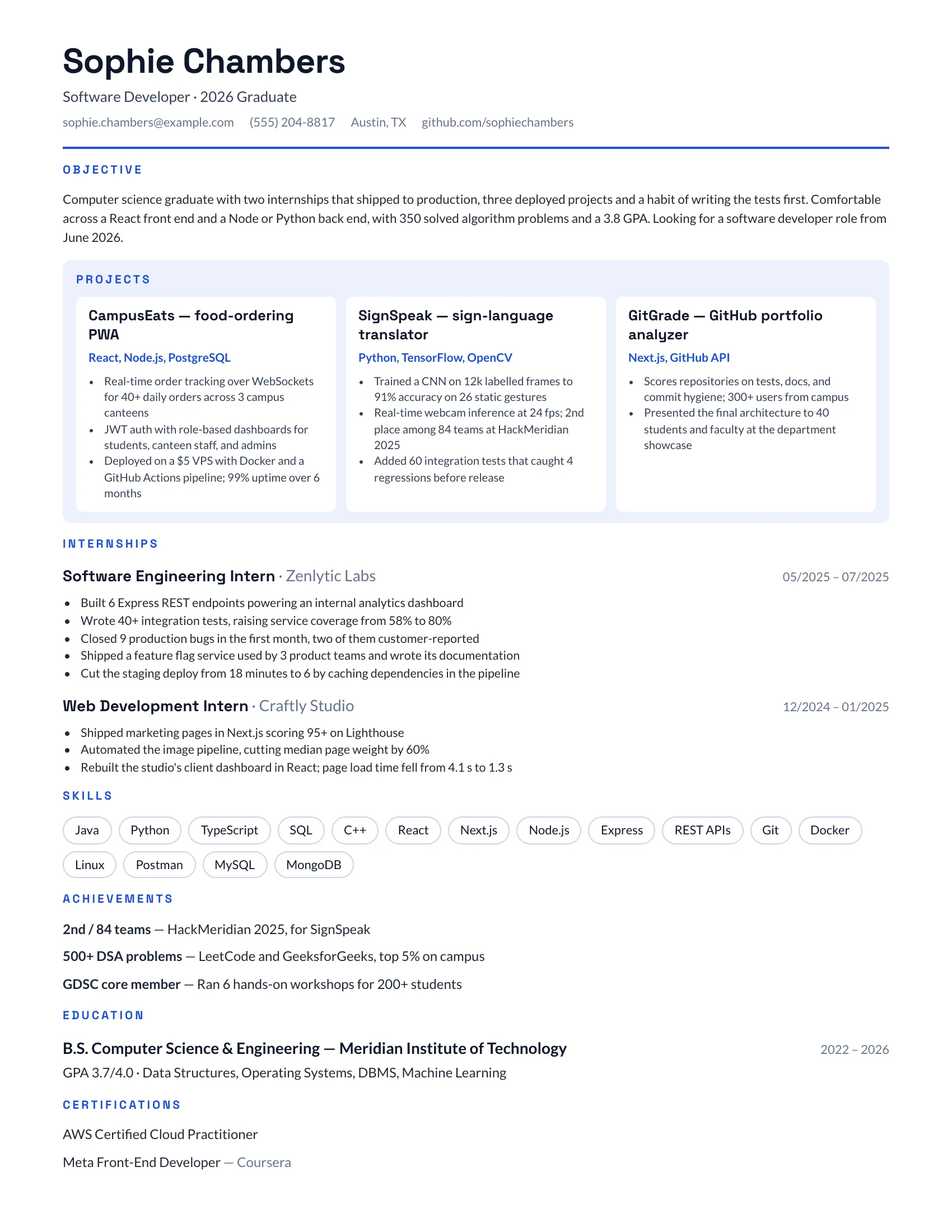 IT Fresher · Cards resume template preview