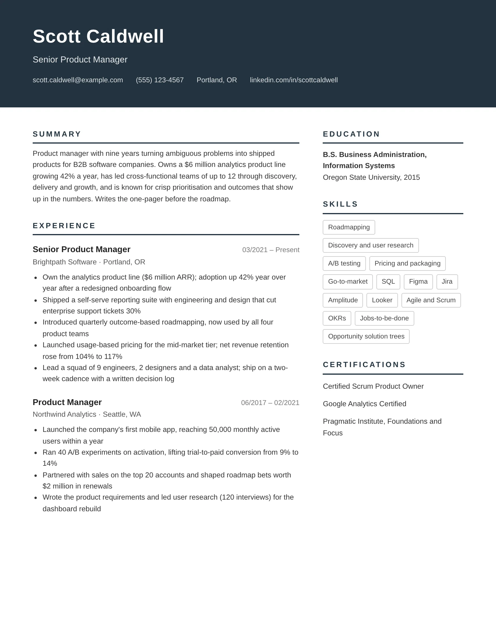 Business · Modern resume template preview