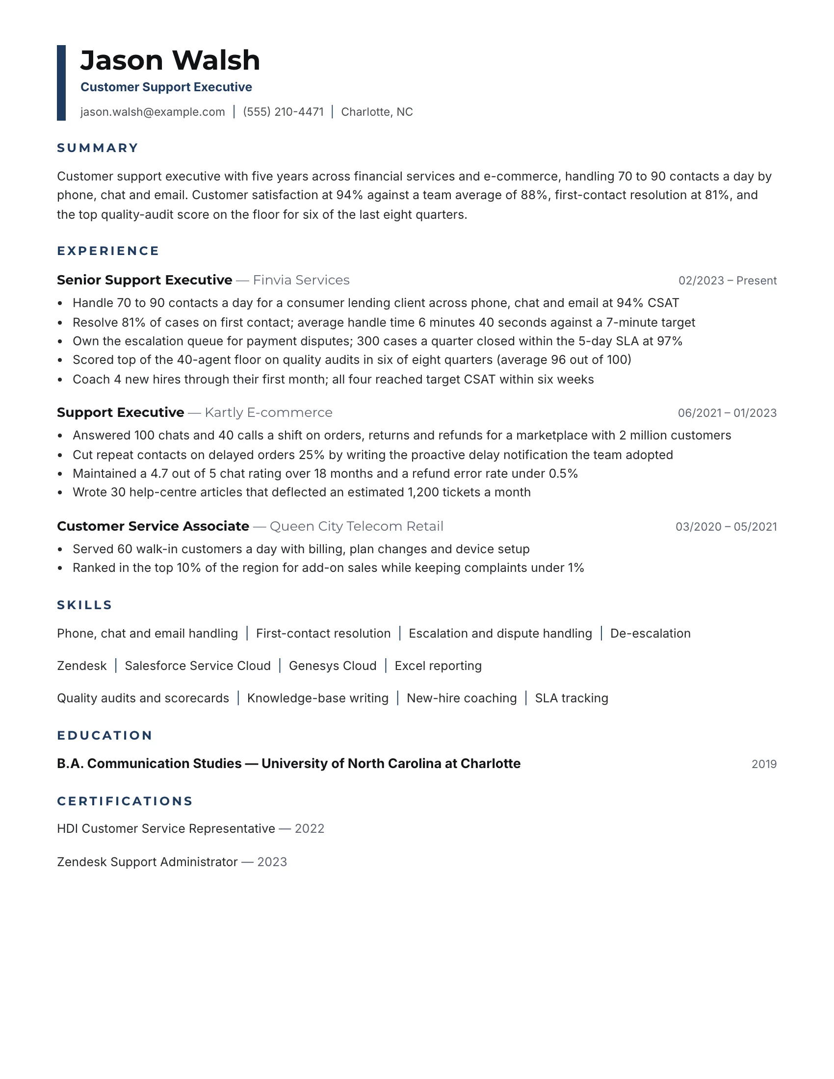 Support · Sharp resume template preview