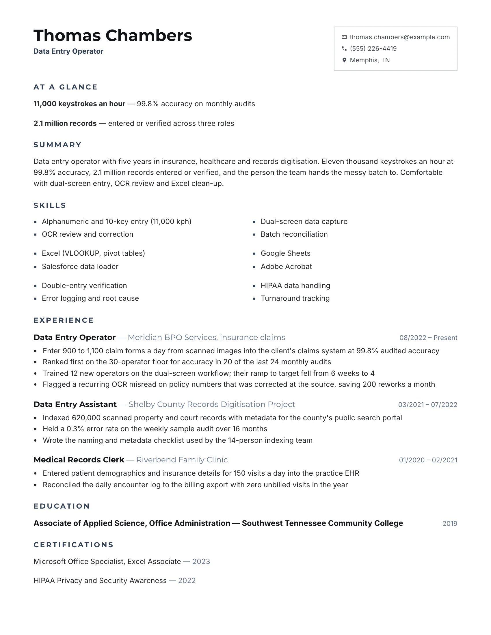 Back Office · Square resume template preview